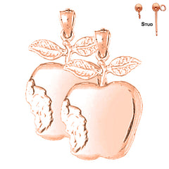 14K oder 18K Gold 26mm Apfel Ohrringe