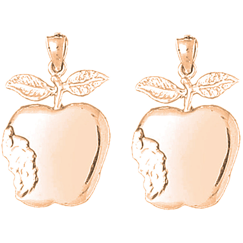 14K or 18K Gold 26mm Apple Earrings