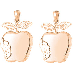 14K or 18K Gold 26mm Apple Earrings