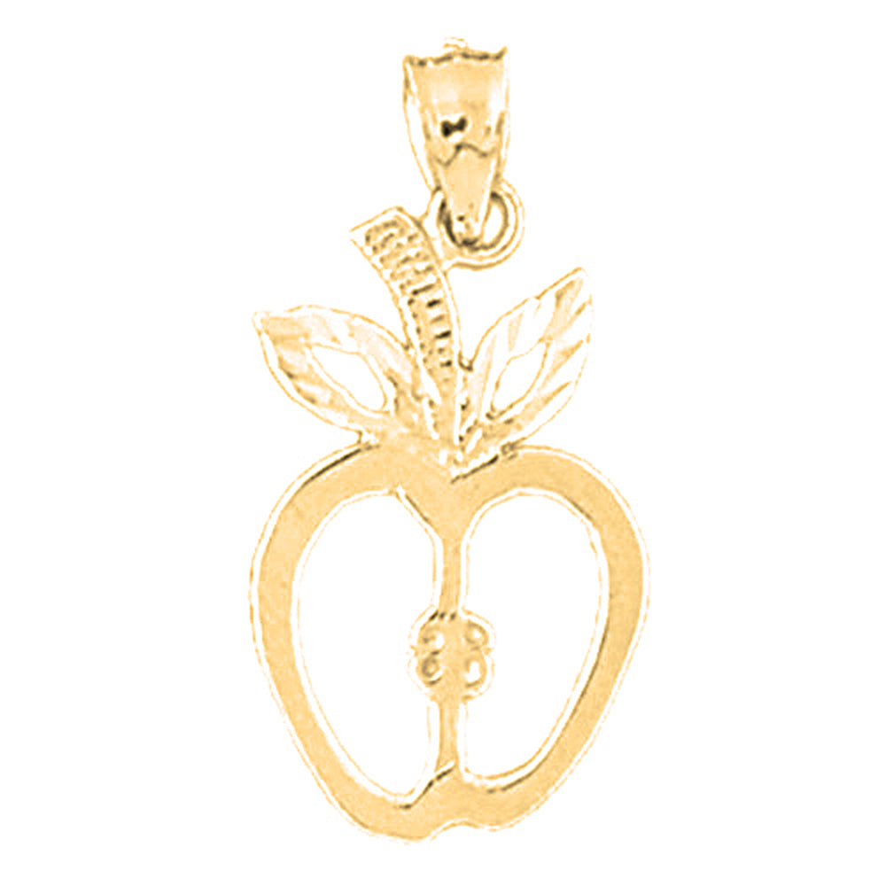 14K or 18K Gold Apple Pendant