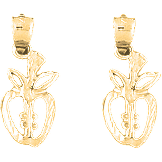 Yellow Gold-plated Silver 21mm Apple Earrings