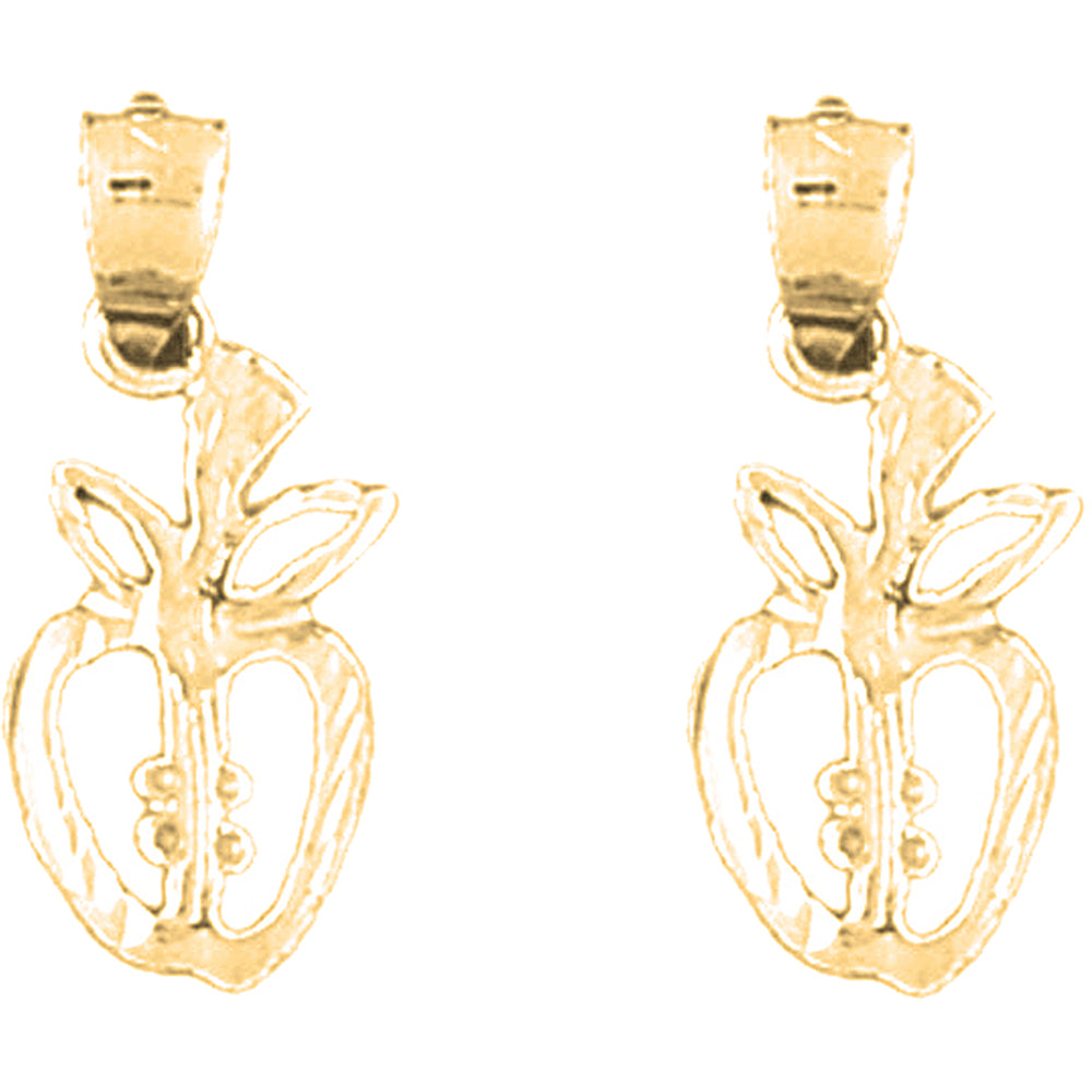 14K or 18K Gold 21mm Apple Earrings