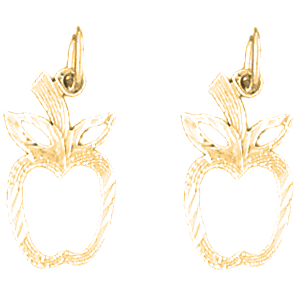 14K or 18K Gold 19mm Apple Earrings