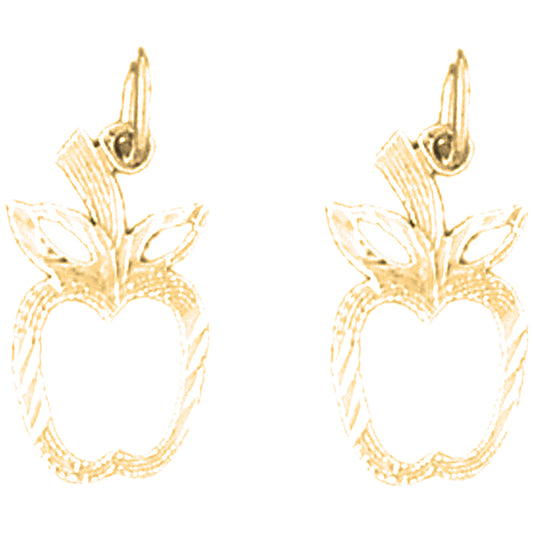 Yellow Gold-plated Silver 19mm Apple Earrings