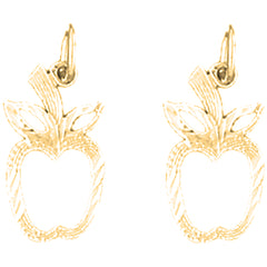 Yellow Gold-plated Silver 19mm Apple Earrings