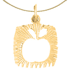 14K or 18K Gold Apple Pendant