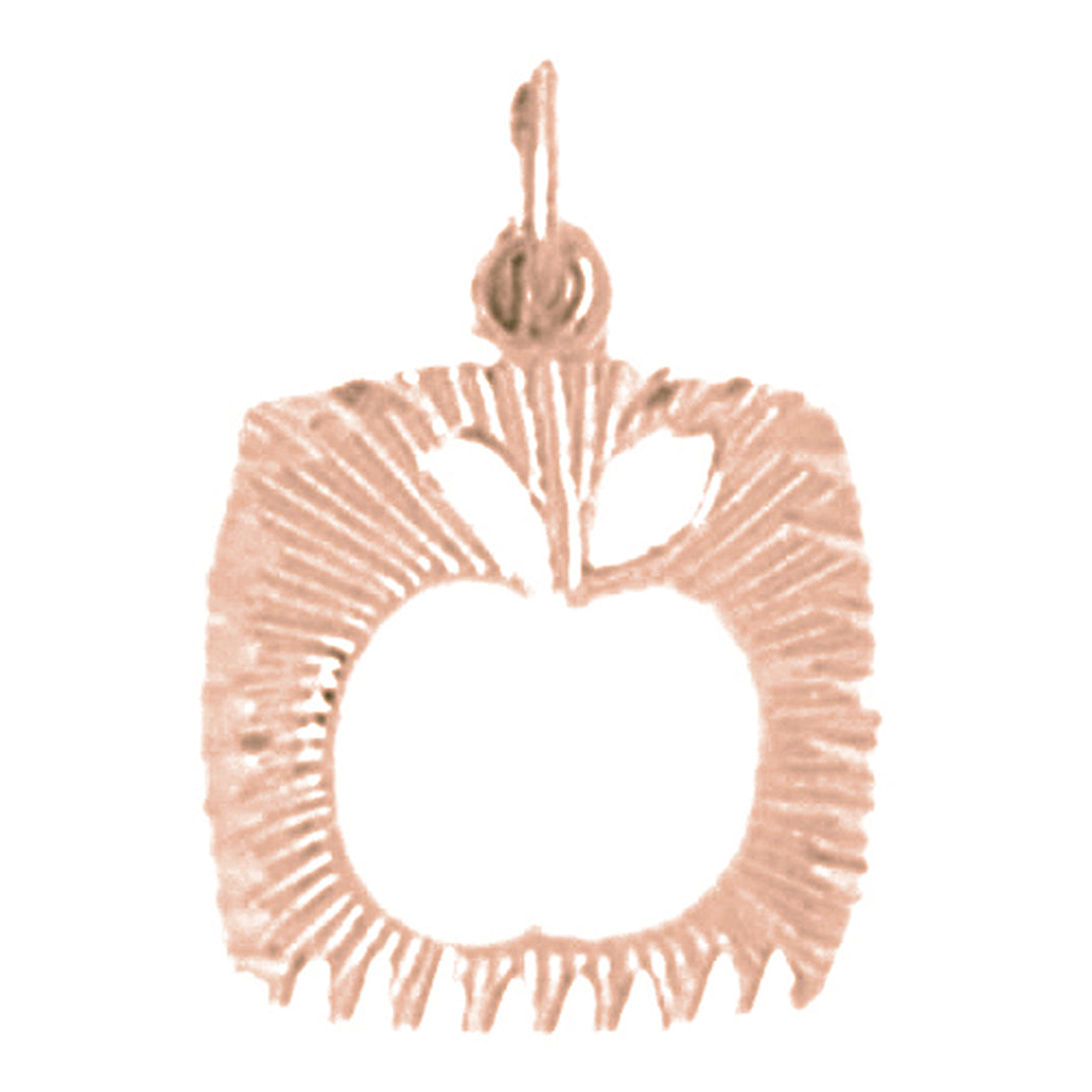 14K or 18K Gold Apple Pendant