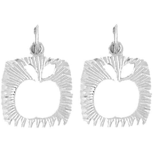 Sterling Silver 17mm Apple Earrings