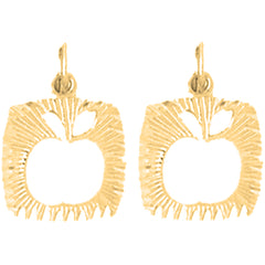 14K or 18K Gold 17mm Apple Earrings
