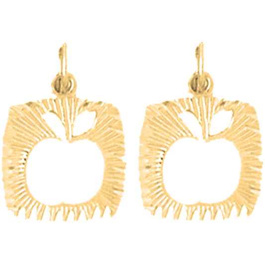 Yellow Gold-plated Silver 17mm Apple Earrings