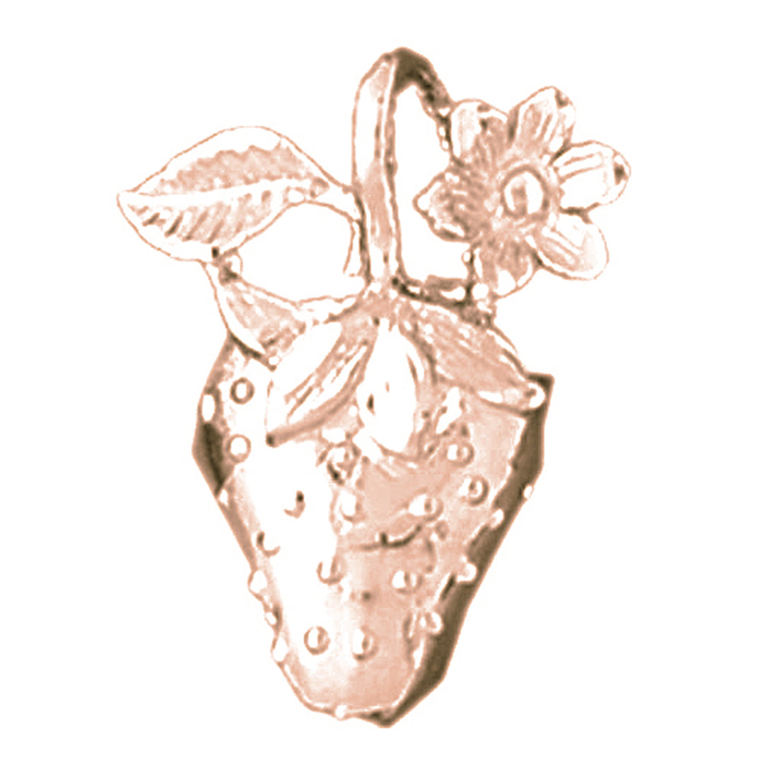 10K, 14K or 18K Gold Strawberry Pendant