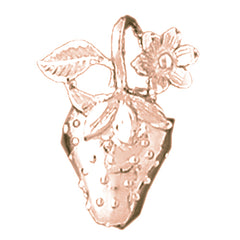 10K, 14K or 18K Gold Strawberry Pendant