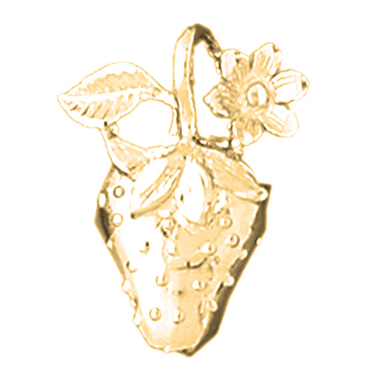 10K, 14K or 18K Gold Strawberry Pendant