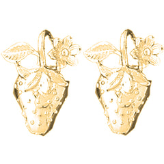 Yellow Gold-plated Silver 20mm Strawberry Earrings