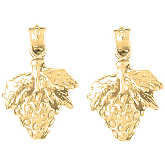 Yellow Gold-plated Silver 21mm Strawberry Earrings