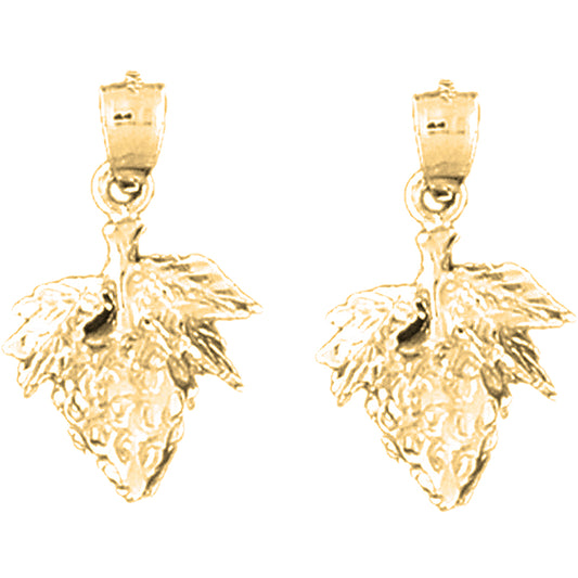 Yellow Gold-plated Silver 22mm Strawberry Earrings
