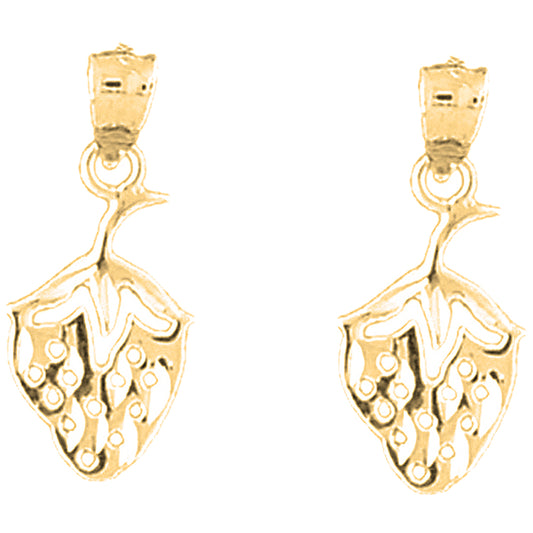 Yellow Gold-plated Silver 23mm Strawberry Earrings