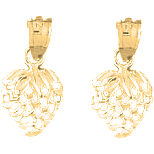 Yellow Gold-plated Silver 17mm Strawberry Earrings
