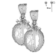 Sterling Silver 19mm 3D Orange Earrings (White or Yellow Gold Plated)