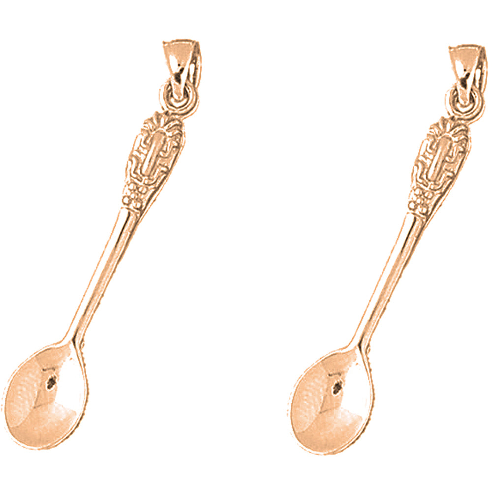 14K or 18K Gold 39mm Spoon Earrings