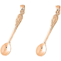 14K or 18K Gold 39mm Spoon Earrings