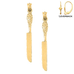 14K or 18K Gold Knife Earrings