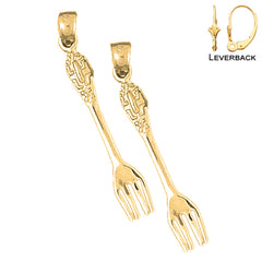 14K or 18K Gold Fork Earrings