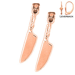 Pendientes de cuchillo de oro de 14 quilates o 18 quilates de 25 mm