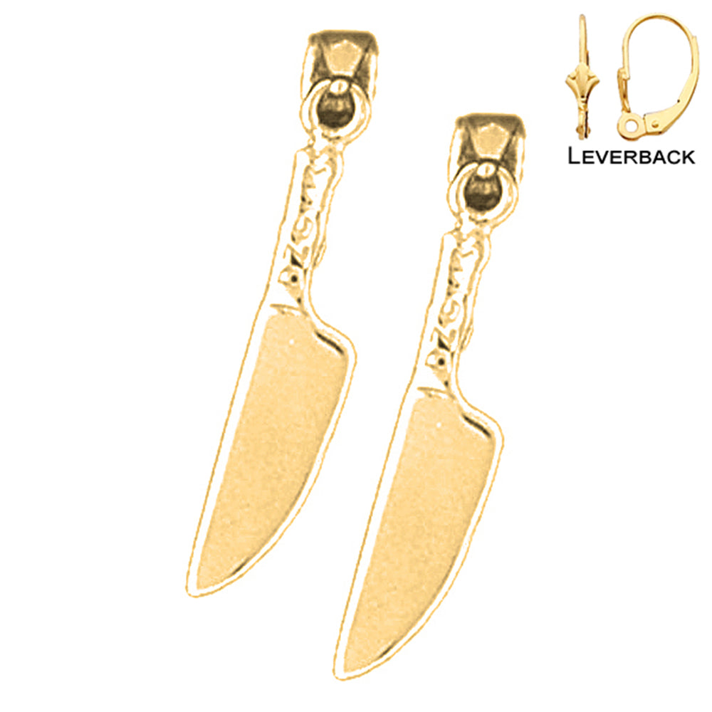 14K or 18K Gold Knife Earrings