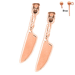 14K or 18K Gold Knife Earrings