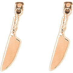 14K or 18K Gold 25mm Knife Earrings