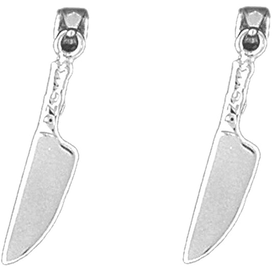 Sterling Silver 25mm Knife Earrings