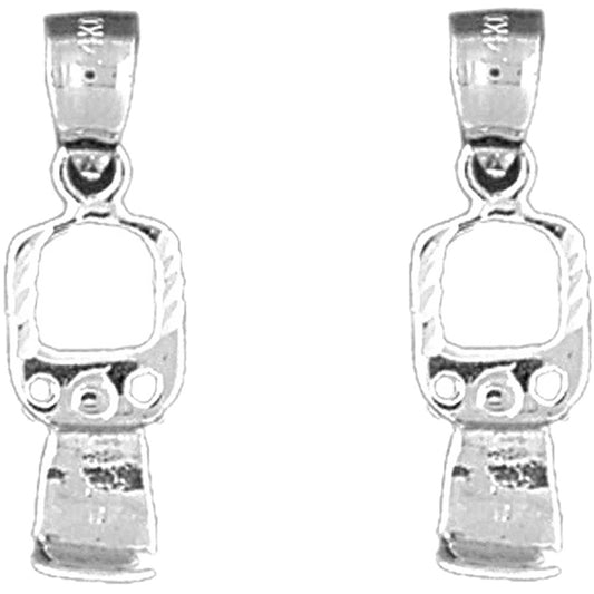 Sterling Silver 23mm 3D Can Opener Earrings