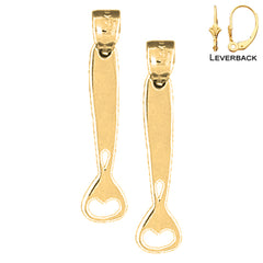 Sterling Silver 28mm Can Opener Earrings (White or Yellow Gold Plated)