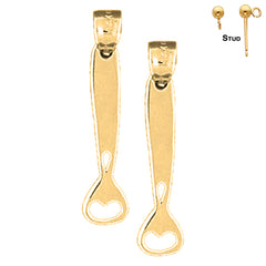 Sterling Silver 28mm Can Opener Earrings (White or Yellow Gold Plated)