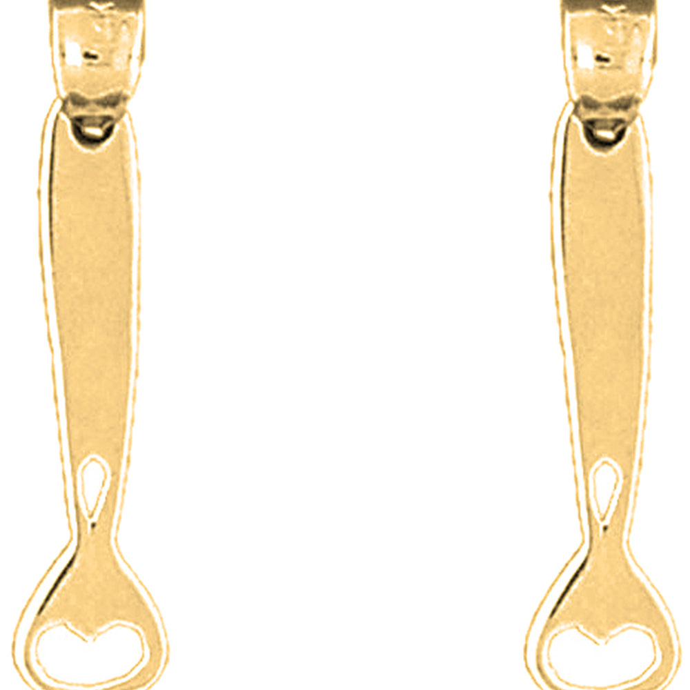 Yellow Gold-plated Silver 28mm Can Opener Earrings