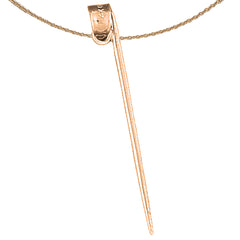 14K or 18K Gold 3D Toothpick Pendant