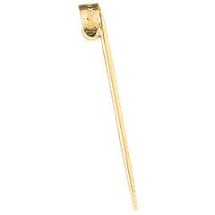 14K or 18K Gold 3D Toothpick Pendant