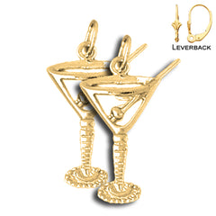14K or 18K Gold 3D Martini Earrings