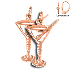 14K or 18K Gold 3D Martini Earrings