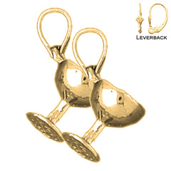 14K or 18K Gold 3D Wine Glass Earrings