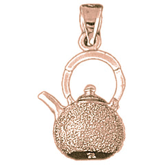 10K, 14K or 18K Gold Tea Pot Pendant