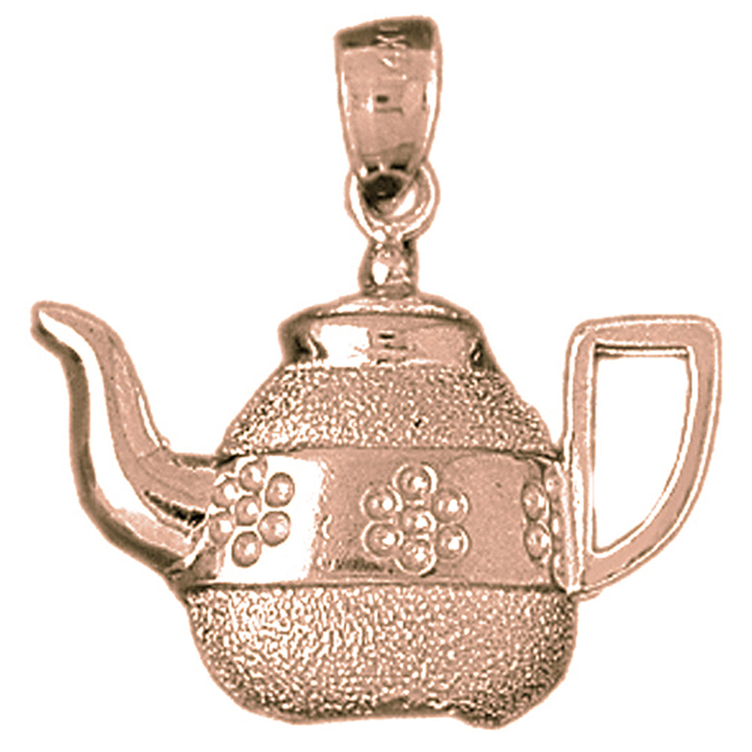 10K, 14K or 18K Gold Tea Pot Pendant