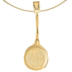 14K or 18K Gold 3D Frying Pan Pendant