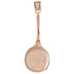 14K or 18K Gold 3D Frying Pan Pendant