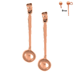 14K or 18K Gold 3D Measuring Spoon Earrings