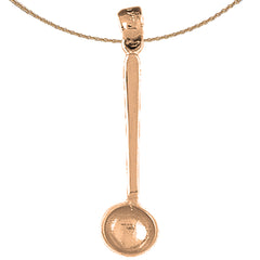 14K or 18K Gold 3D Measuring Spoon Pendant