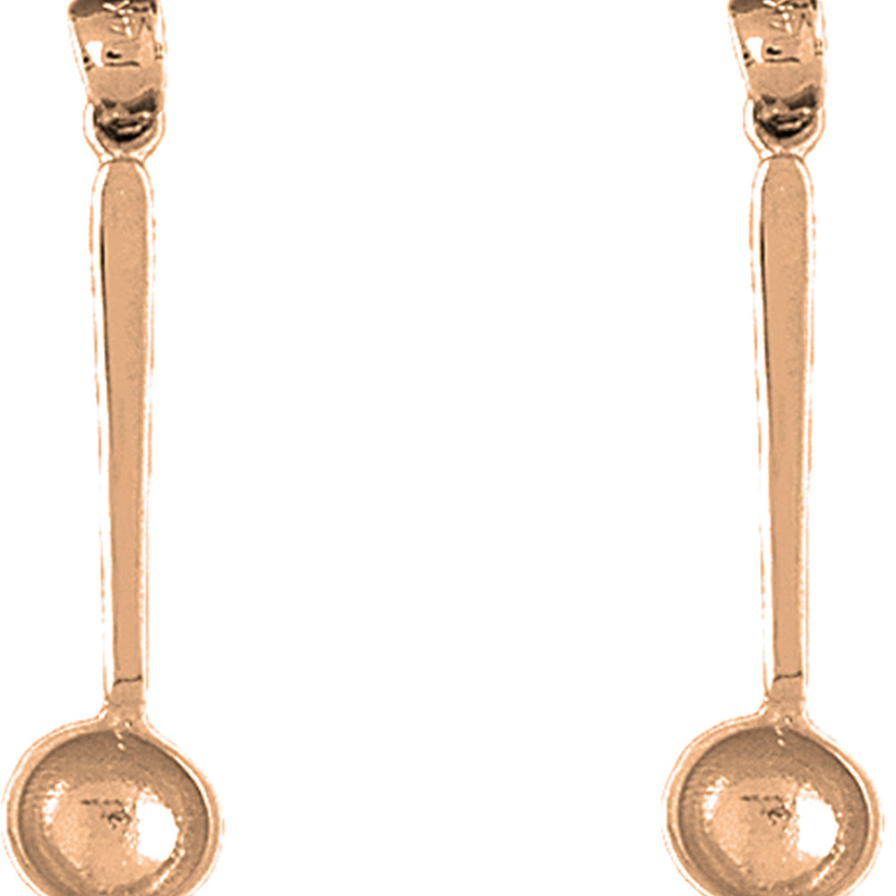 14K or 18K Gold 36mm 3D Measuring Spoon Earrings