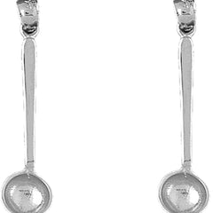 Sterling Silver 36mm 3D Measuring Spoon Earrings