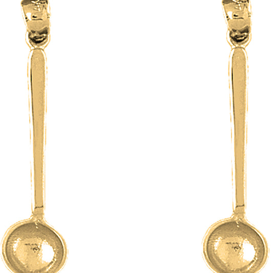 Yellow Gold-plated Silver 36mm 3D Measuring Spoon Earrings